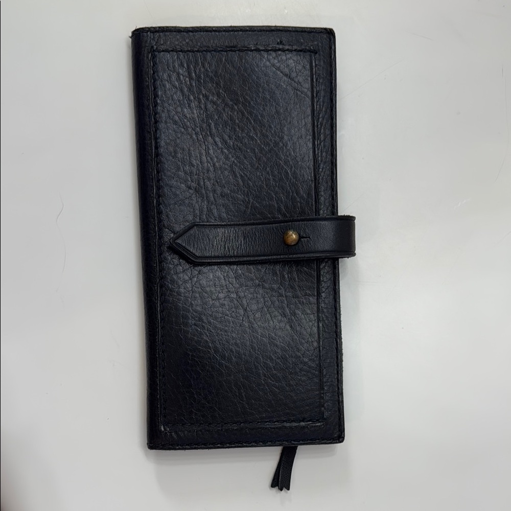 Madewell leather post wallet- black